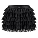 Women Y2K Lolita Bloomers Lace Mesh Ruffle Shorts Sexy Boyshorts Elastic Waist Sweet Pettipants