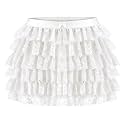 Women Y2K Lolita Bloomers Lace Mesh Ruffle Shorts Sexy Boyshorts Elastic Waist Sweet Pettipants