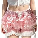 Women Y2k Lolita Bloomers Gothic Ruffle Shorts Layered Pumpkin Bottoms