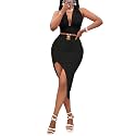 Womens 2 Piece Outfits Sexy Club Outwear Night Out Crop Top and Bodycon Skirt Set Dresses