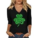 Womens 34 Sleeve V Neck Valentine T