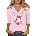 Womens 34 Sleeve V Neck Valentine T