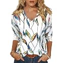 Womens 34 Sleeve V Neck Valentine T