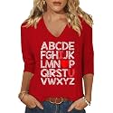 Womens 34 Sleeve V Neck Valentine T