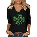 Womens 34 Sleeve V Neck Valentine T