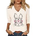 Womens 34 Sleeve V Neck Valentine T