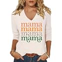 Womens 34 Sleeve V Neck Valentine T