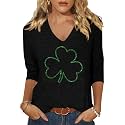 Womens 34 Sleeve V Neck Valentine T