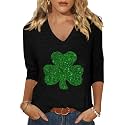 Womens 34 Sleeve V Neck Valentine T