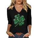 Womens 34 Sleeve V Neck Valentine T