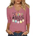 Womens 34 Sleeve V Neck Valentine T