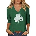 Womens 34 Sleeve V Neck Valentine T