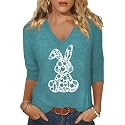 Womens 34 Sleeve V Neck Valentine T