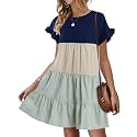 Womens Babydoll Dress Summer Boho Print Ruffles