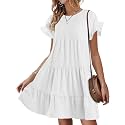 Womens Babydoll Dress Summer Boho Print Ruffles
