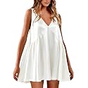 Womens Summer Babydoll Mini Dress Casual Swing