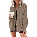 Womens Corduroy Button Down Shirts Color Block