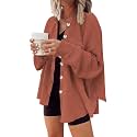 Womens Corduroy Button Down Shirts Color Block