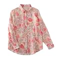 Womens Cotton Floral Button Down Shirt Lightweight