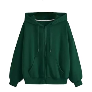 Womens Cotton Relaxed Fit Solid Casual Zipper