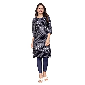 Womens Crepe Kurti Straight Fit