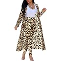Womens Fashion Printed Long Cardigans 2 Piece Outfits,Long Sleeve Coat and Trousers Set