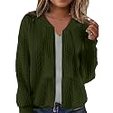 Womens Full Zip Up Cardigan Sweater Casual
