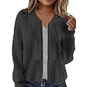 Womens Full Zip Up Cardigan Sweater Casual