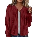 Womens Full Zip Up Cardigan Sweater Casual