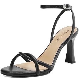 Womens Kitten Heels Round Open Toe Strappy