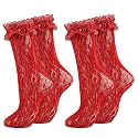 Womens Lace Ankle Socks Ruffle Frilly Socks,Mesh Lace Trim Lolita Sock,Cute Mesh Frilly Dress Sock for Women