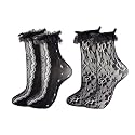 Womens Lace Ankle Socks Ruffle Frilly Socks,Mesh Lace Trim Lolita Sock,Cute Mesh Frilly Dress Sock for Women