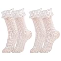 Womens Lace Ankle Socks Ruffle Frilly Socks,Mesh Lace Trim Lolita Sock,Cute Mesh Frilly Dress Sock for Women