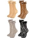 Womens Lace Ankle Socks Ruffle Frilly Socks,Mesh Lace Trim Lolita Sock,Cute Mesh Frilly Dress Sock for Women