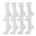Womens Lace Ankle Socks Ruffle Frilly Socks,Mesh Lace Trim Lolita Sock,Cute Mesh Frilly Dress Sock for Women