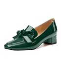 Womens Loafer with Heel, Comfortable Chunky Heels for Women, Loafers Shoes with Bowknot Womens Bunion Dress Shoes