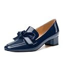 Womens Loafer with Heel, Comfortable Chunky Heels for Women, Loafers Shoes with Bowknot Womens Bunion Dress Shoes