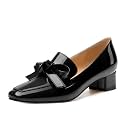 Womens Loafer with Heel, Comfortable Chunky Heels for Women, Loafers Shoes with Bowknot Womens Bunion Dress Shoes