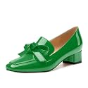 Womens Loafer with Heel, Comfortable Chunky Heels for Women, Loafers Shoes with Bowknot Womens Bunion Dress Shoes