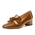 Womens Loafer with Heel, Comfortable Chunky Heels for Women, Loafers Shoes with Bowknot Womens Bunion Dress Shoes
