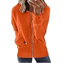 Womens Long Sleeve Open Front Zip Up Hoodies Drawstring Cardigan Hooded Sweatshirt Fashion Sweaters with Pockets