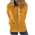 Womens Long Sleeve Open Front Zip Up Hoodies Drawstring Cardigan Hooded Sweatshirt Fashion Sweaters with Pockets