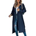 Womens Long Trench Coat Double Breasted Windproof Overcoat With Belt