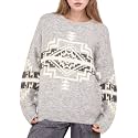 Womens Loose Fit Argyle Graphic Aztec Western