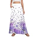 Womens Maxi Skirt Long Flowy Summer A-Line High Waist Skirts