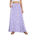 Womens Maxi Skirt Long Flowy Summer A-Line High Waist Skirts