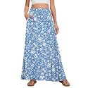 Womens Maxi Skirt Long Flowy Summer A-Line High Waist Skirts