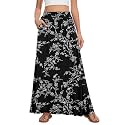 Womens Maxi Skirt Long Flowy Summer A-Line High Waist Skirts