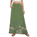 Womens Maxi Skirt Long Flowy Summer A-Line High Waist Skirts