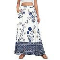 Womens Maxi Skirt Long Flowy Summer A-Line High Waist Skirts